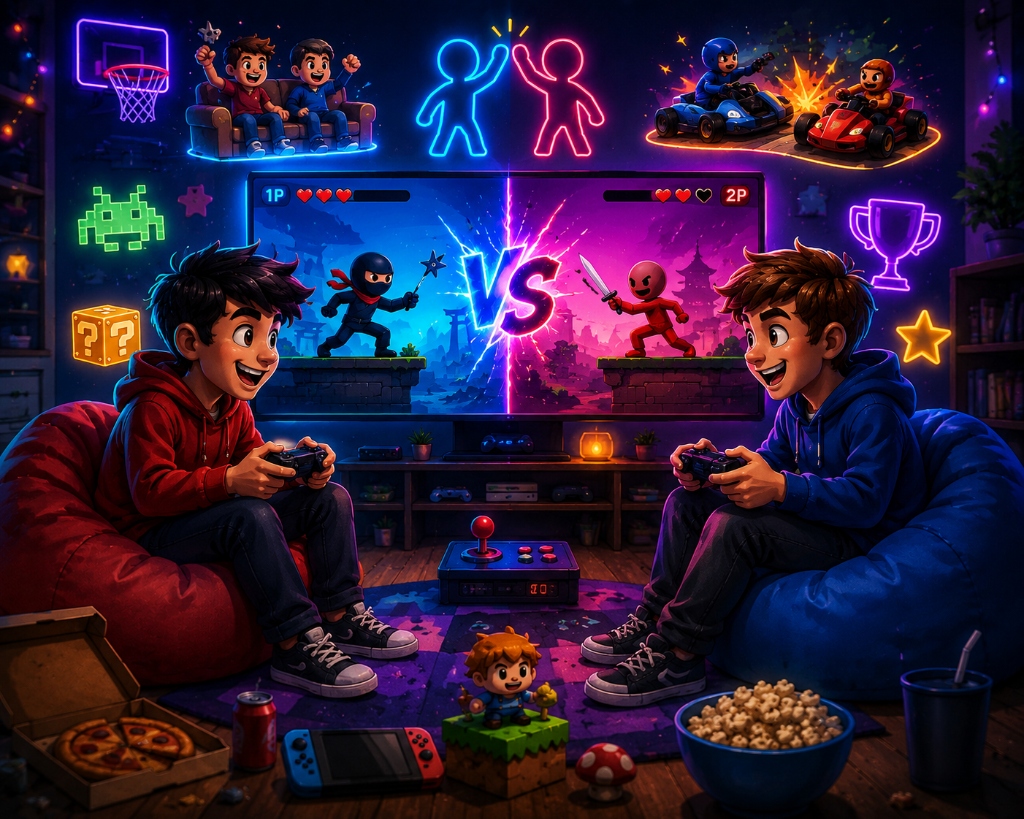 The best two-player browser games of 2026 — couches, classrooms, road trips — illustration